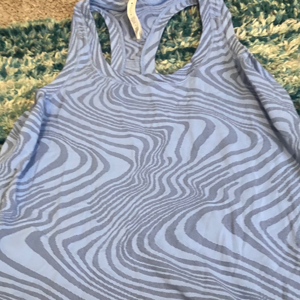 Athleta Blue Patterned Tank Top